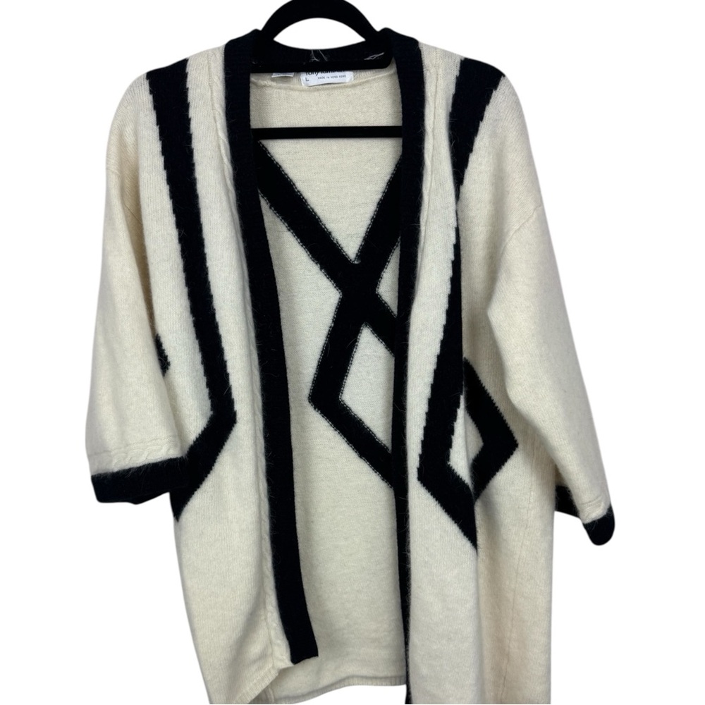 Vintage Tony Lambert Lambswool Angora Blend Open cardigan sweater L